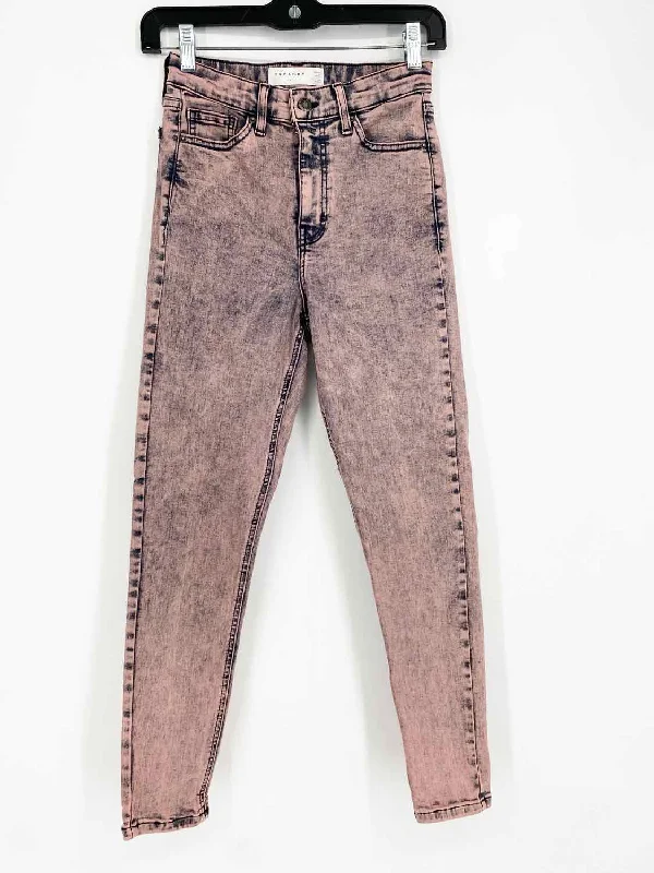 Topshop Women's Pink/Navy Skinny Cotton Acid Wash Size 26 Jeans Casual Bootcut Ripped Jeans Topshop Women's Pink/Navy Skinny Cotton Acid Wash Size 26 Jeans Casual Bootcut Ripped Jeans