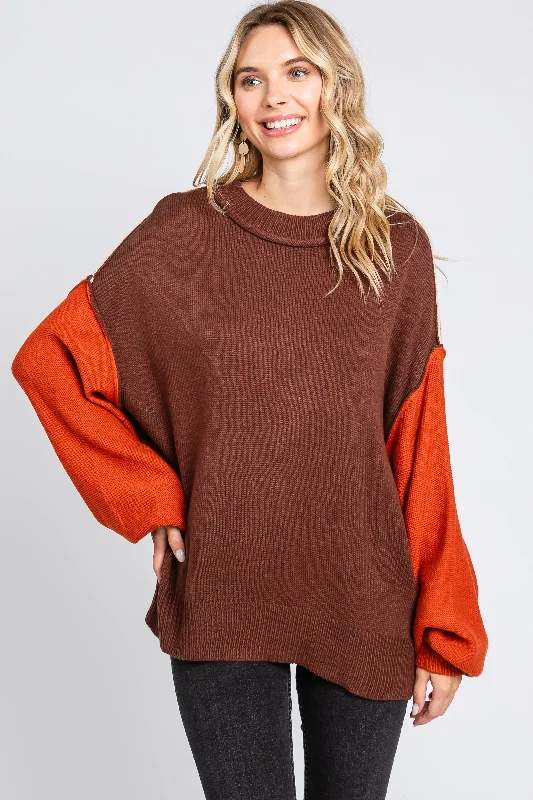 Brown Multi-Color Knit Sweater