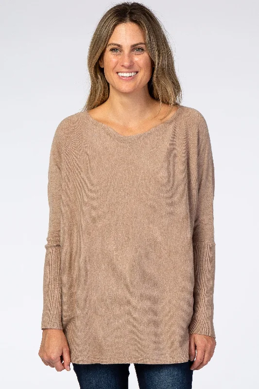 Mocha Soft Knit Boatneck Dolman Sleeve Sweater Chenille Blend Fleece Blend Nylon Blend Mocha Soft Knit Boatneck Dolman Sleeve Sweater Chenille Blend Fleece Blend Nylon Blend