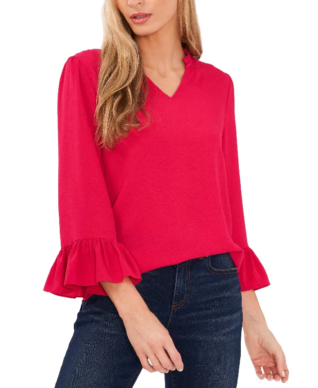 Women's Long Sleeve Bow Sleeve Crew Neck Sweater