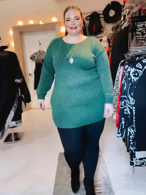 Colleen Plus Size Knit Tunic Sweater Casual Formal Business