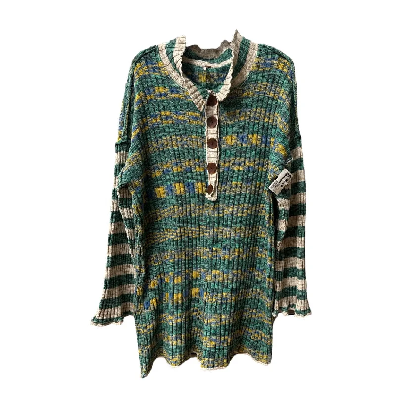Dress Sweater By Free People In Green, Size: Xl Turtle Neck Boat Neck Asymmetrical Neck Dress Sweater By Free People In Green, Size: Xl Turtle Neck Boat Neck Asymmetrical Neck
