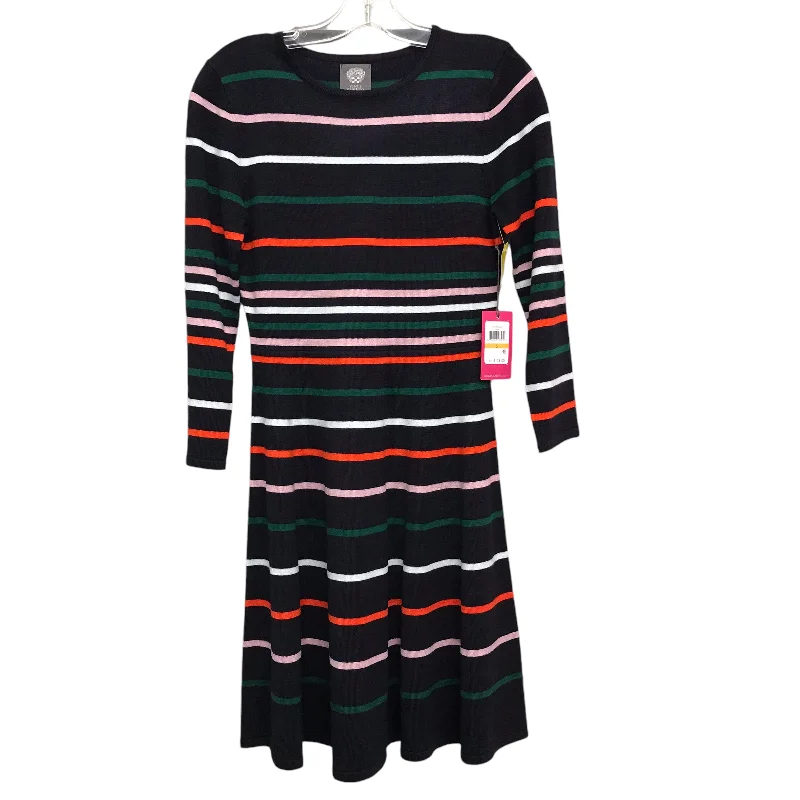 Dress Sweater By Vince Camuto In Striped Pattern, Size:S Graphic Sweater Embroidered Appliqued Dress Sweater By Vince Camuto In Striped Pattern, Size:S Graphic Sweater Embroidered Appliqued