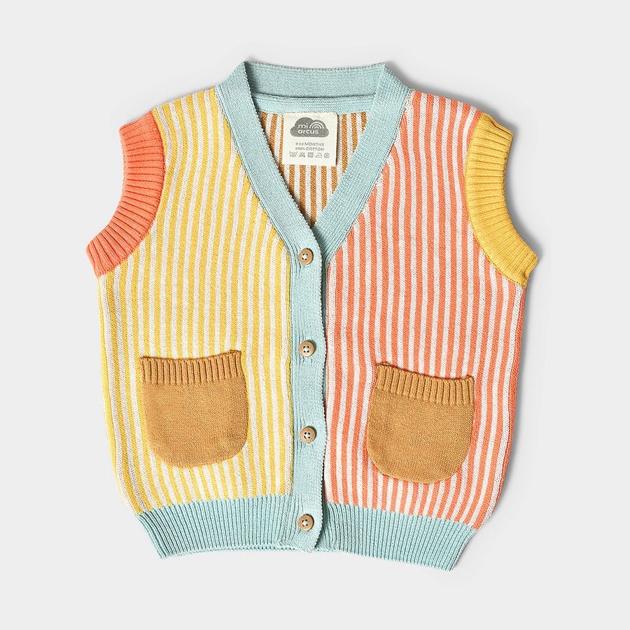 Grow Kind Unisex Knitted Sleeveless Sweater Cashmere Blend Cotton Blend Poly Blend