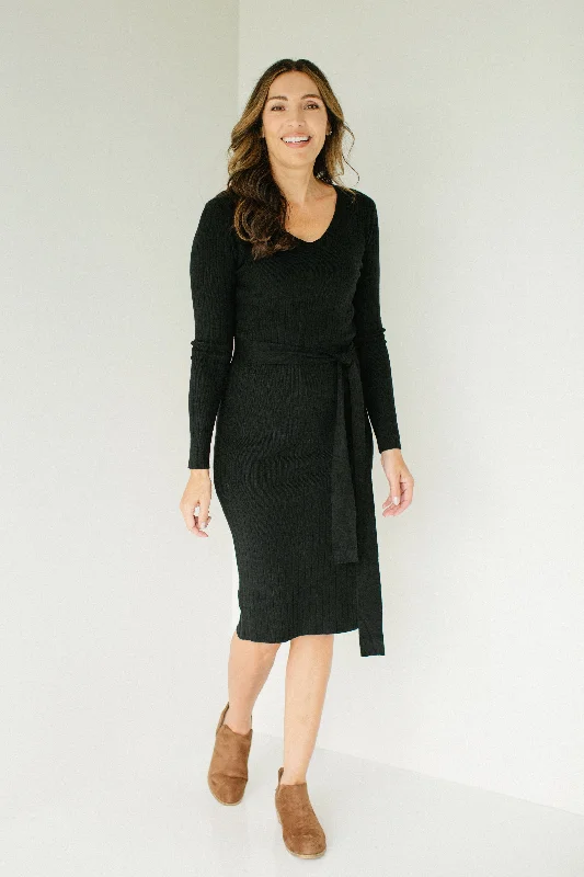 'O'Hara' Wide Ribbed Sweater Dress in Black Long Sweater Short Sweater Cropped Sweater 'O'Hara' Wide Ribbed Sweater Dress in Black Long Sweater Short Sweater Cropped Sweater