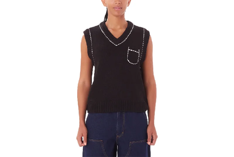 W MURPHY SWEATER VEST Jersey Fabric Tulle Fabric Batik Fabric